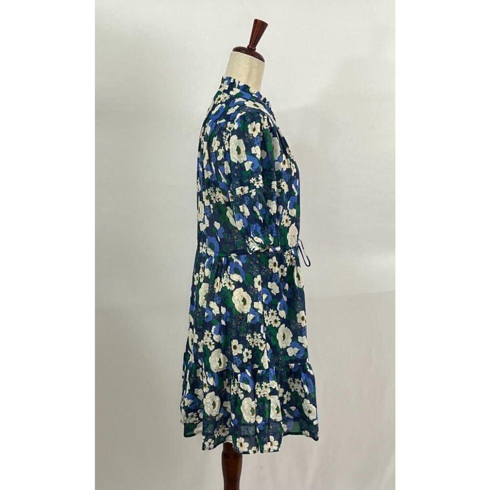 Trovata Blue Floral Mini Dress with White & Green Accents - Picture 7 of 14
